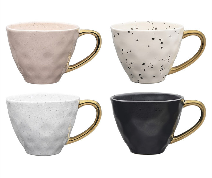 Speckle Gold Handled Mugs