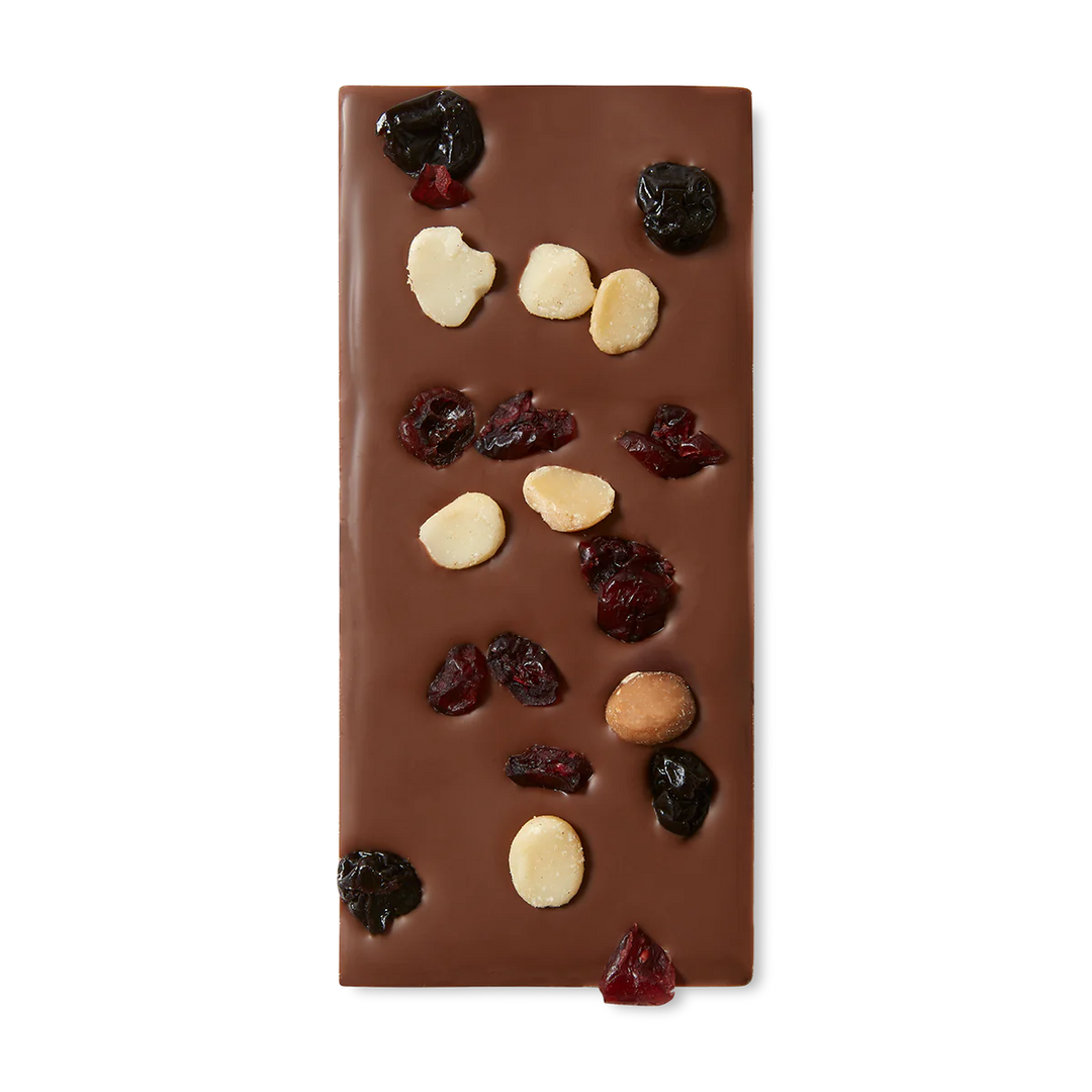 Festive Cranberry Macadamia & Cherry Chocolate Block