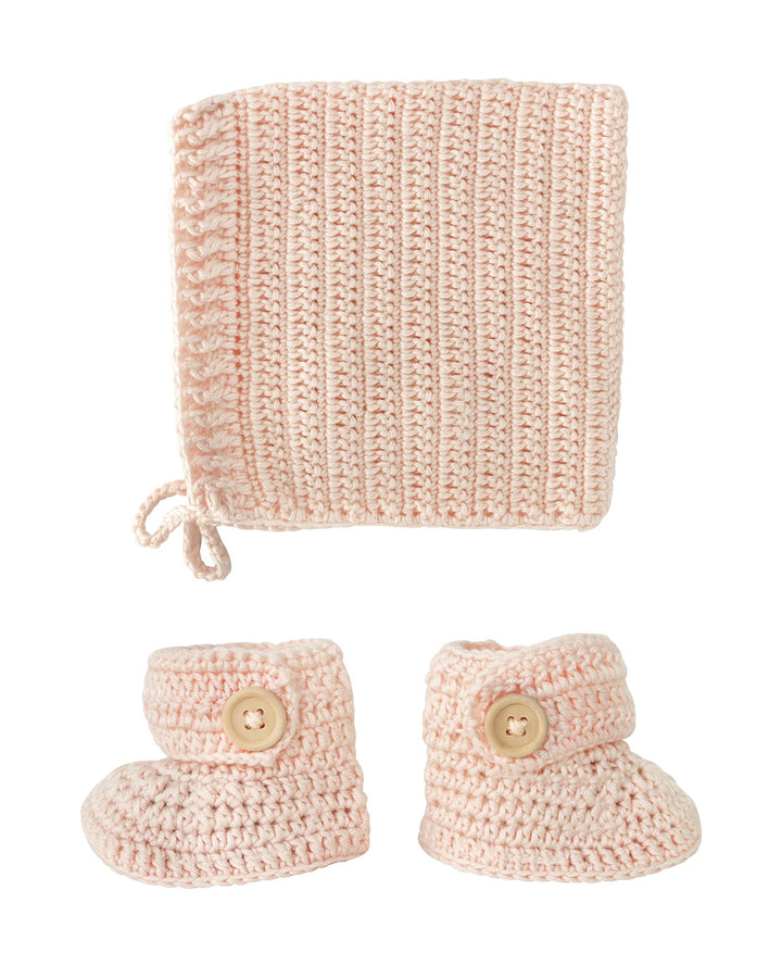 Crochet Bonnet & Bootie Set