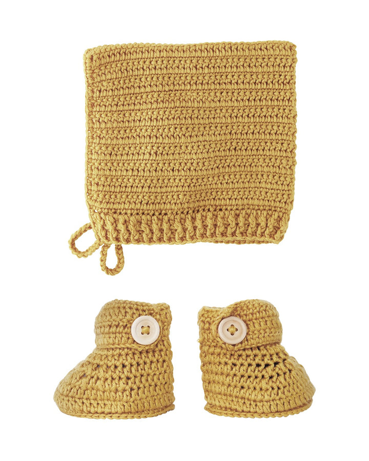 Crochet Bonnet & Bootie Set