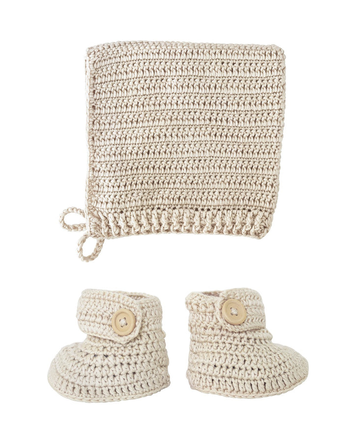 Crochet Bonnet & Bootie Set